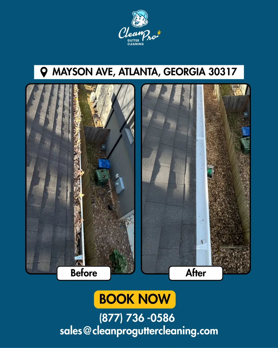 Before and after gutter cleaning in Punta Gorda, FL